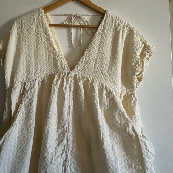 Urban Outfitters Serendipity Cream Linen Babydoll Dress size Small EUC - Picture 7 of 12